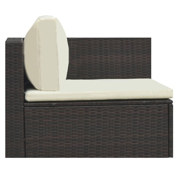 Patio Furniture Sets 5 Piece Garden Lounge Set With Cushions Poly Rattan Brown