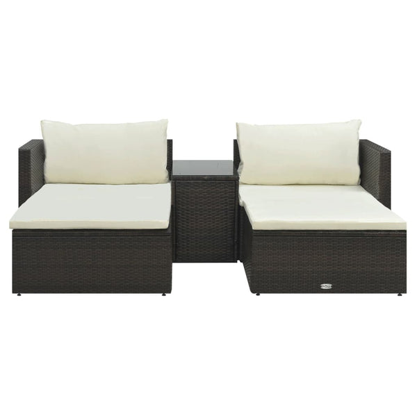 Patio Furniture Sets 5 Piece Garden Lounge Set With Cushions Poly Rattan Brown