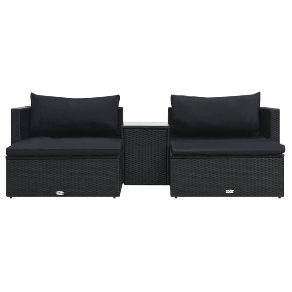 Patio Furniture Sets 5 Piece Garden Lounge Set With Cushions Poly Rattan Black