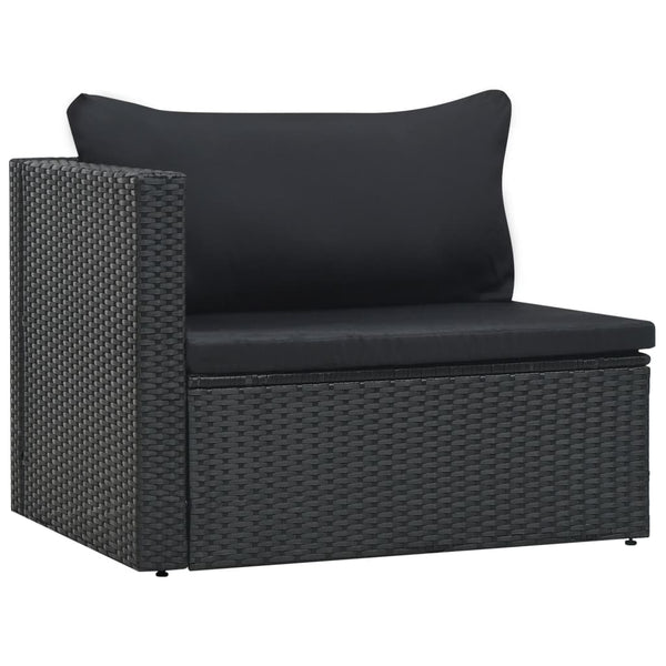 Patio Furniture Sets 5 Piece Garden Lounge Set With Cushions Poly Rattan Black