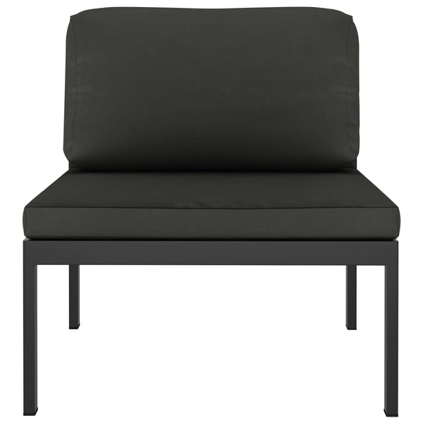 Sectional Middle Sofa With Cushions Aluminium Anthracite