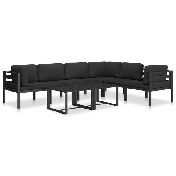 Sofas, Armchairs & Couches Single Sofa With Cushions Aluminium Anthracite