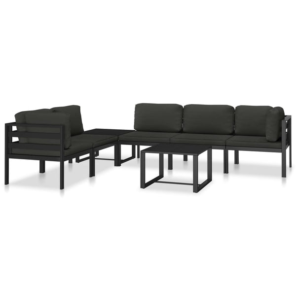 Sofas, Armchairs & Couches Single Sofa With Cushions Aluminium Anthracite