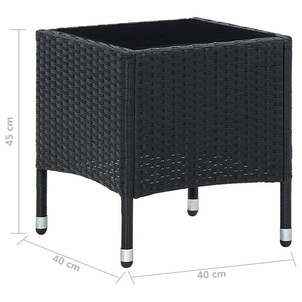 Patio & Garden Tables Garden Table Black 40X40x45 Cm Poly Rattan