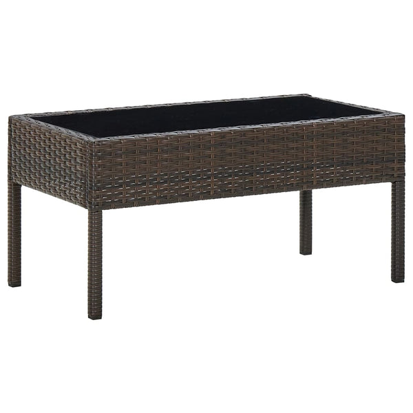 Patio & Garden Tables Garden Table Brown 75X40x37 Cm Poly Rattan