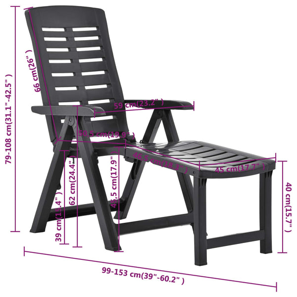 Folding Sun Lounger Plastic