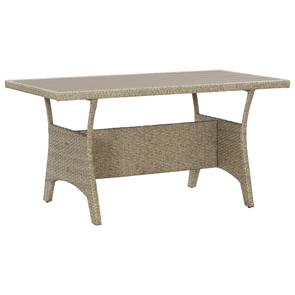 Patio & Garden Tables Garden Table Grey 130X70x66 Cm Poly Rattan