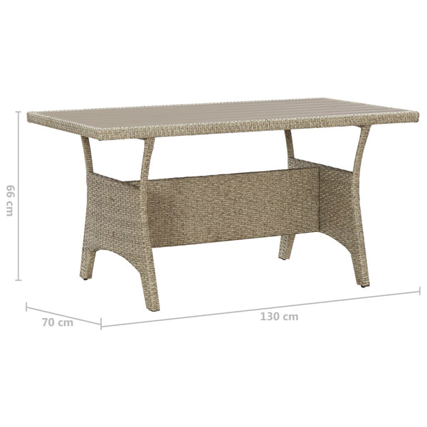 Patio & Garden Tables Garden Table Grey 130X70x66 Cm Poly Rattan