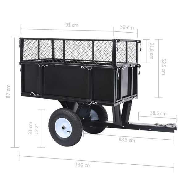 Lawn Mower Accessories Tipping Trailer For Lawn Mower 150 Kg Load