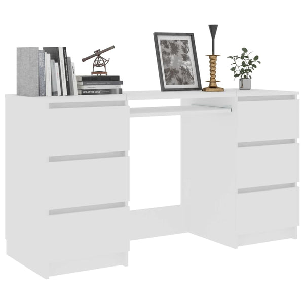 Home Office Desks Writing Desk White 140X50x77 Cm Engineered Wood