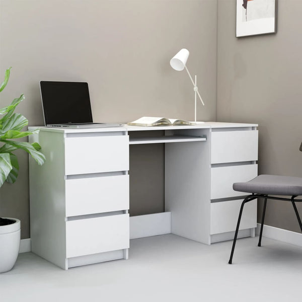 Home Office Desks Writing Desk White 140X50x77 Cm Engineered Wood