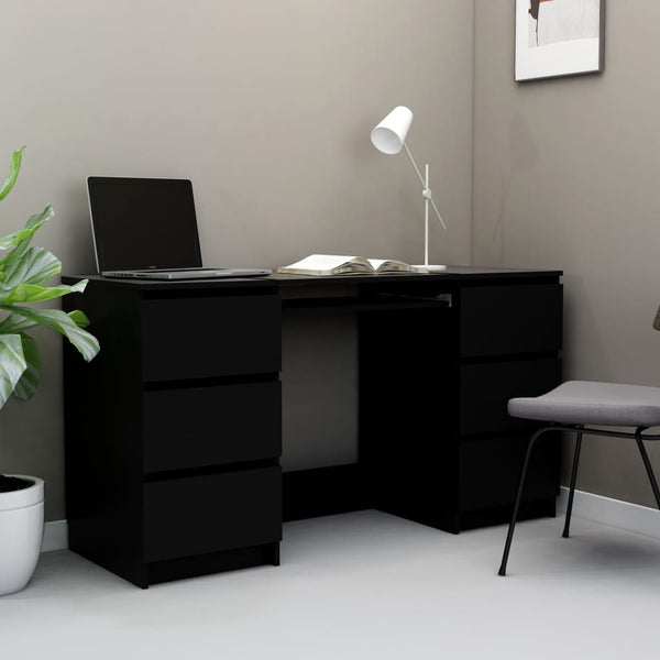 Home Office Desks Writing Desk Black 140X50x77 Cm Engineered Wood