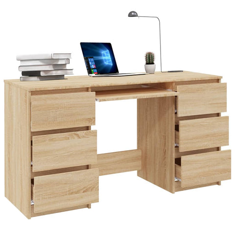 Home Office Desks Writing Desk Sonoma Oak 140X50x77 Cm Engineered Wood