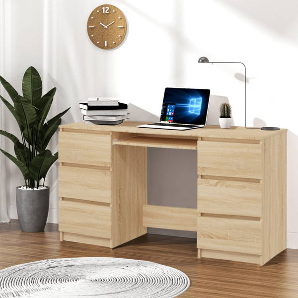 Home Office Desks Writing Desk Sonoma Oak 140X50x77 Cm Engineered Wood