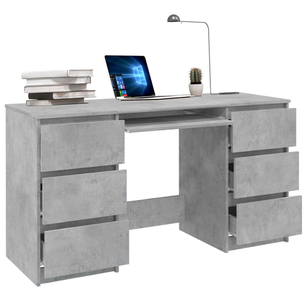 Home Office Desks Writing Desk Concrete Grey 140X50x77 Cm Engineered Wood