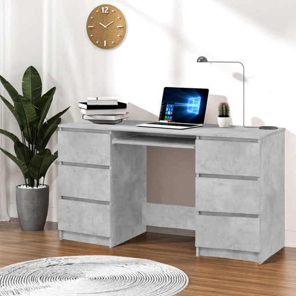 Home Office Desks Writing Desk Concrete Grey 140X50x77 Cm Engineered Wood