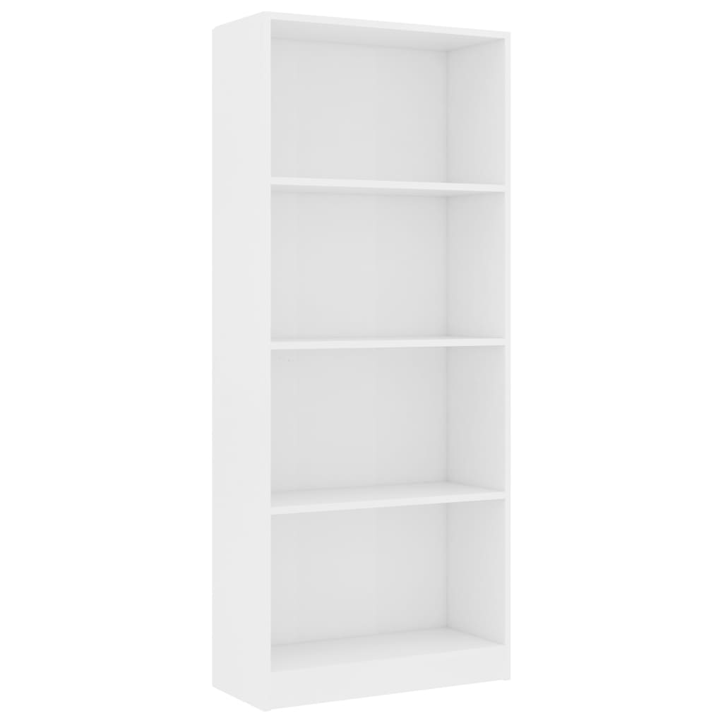 Bookshelves 4 Tier Book Cabinet White 60X24x142 Cm Engineered Wood