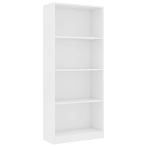 Bookshelves 4 Tier Book Cabinet White 60X24x142 Cm Engineered Wood