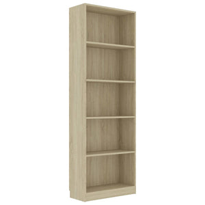 Bookshelves 5 Tier Book Cabinet Sonoma Oak 60X24x175 Cm Engineered Wood