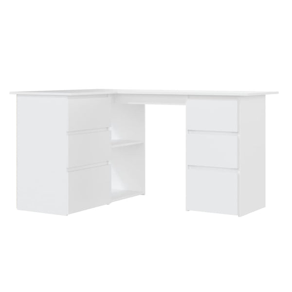 Home Office Desks Corner Desk White 145X100x76 Cm Engineered Wood