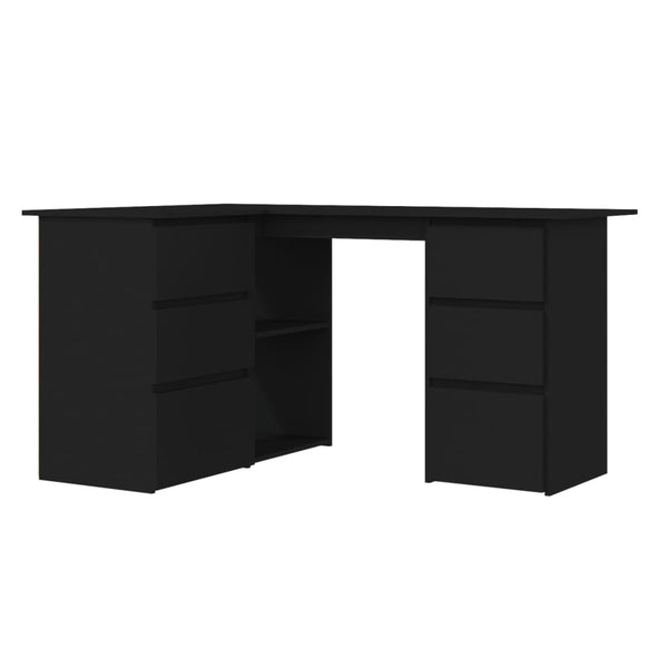 Home Office Desks Corner Desk Black 145X100x76 Cm Engineered Wood