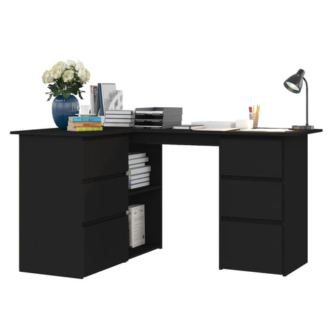 Home Office Desks Corner Desk Black 145X100x76 Cm Engineered Wood