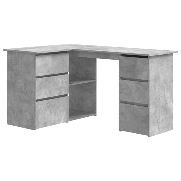 Home Office Desks Corner Desk Concrete Grey 145X100x76 Cm Engineered Wood