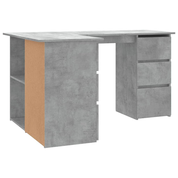 Home Office Desks Corner Desk Concrete Grey 145X100x76 Cm Engineered Wood