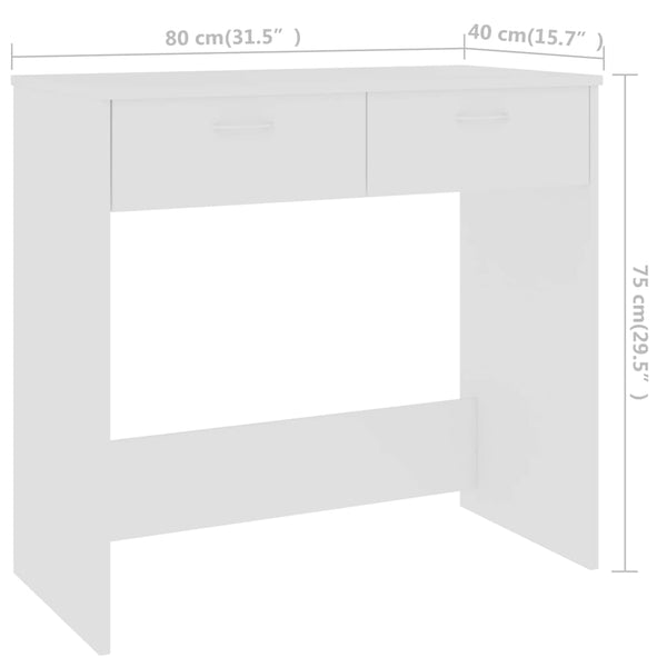 Home Office Desks Desk White 80X40x75 Cm Engineered Wood