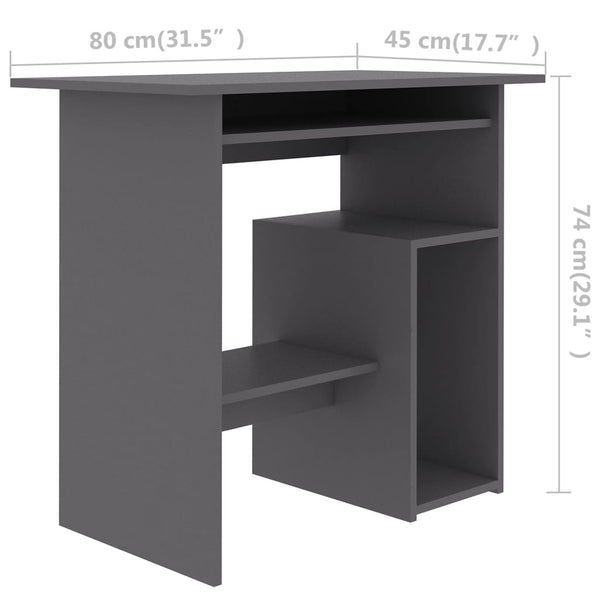 Home Office Desks Desk Grey 80X45x74 Cm Engineered Wood