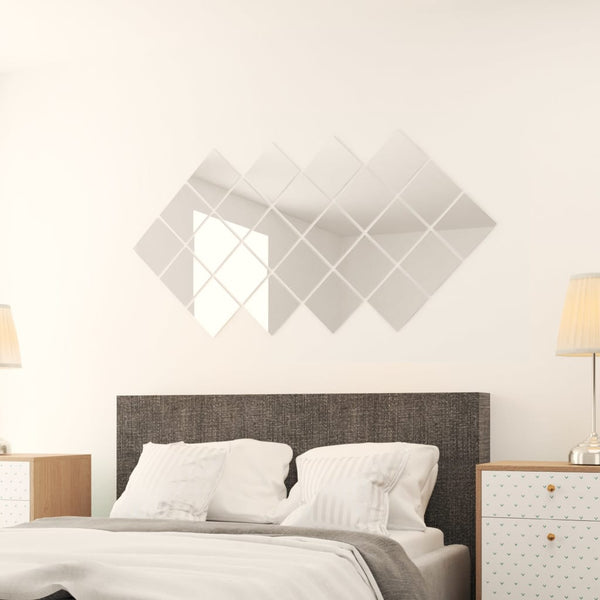 Wall Stickers 48 Pcs Mirror Tiles Square Glass