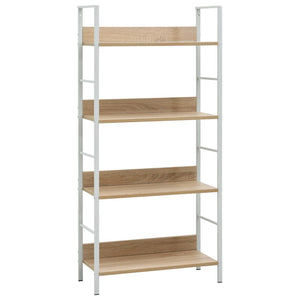 Bookshelves 4 Layer Book Shelf Oak 60X27.6X124.5 Cm Engineered Wood