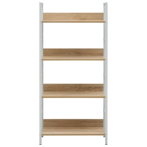 Bookshelves 4 Layer Book Shelf Oak 60X27.6X124.5 Cm Engineered Wood