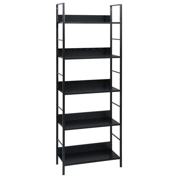 Bookshelves 5 Layer Book Shelf Black 60X27.6X158.5 Cm Engineered Wood