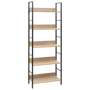 Bookshelves 5 Layer Book Shelf Oak 60X27.6X158.5 Cm Engineered Wood