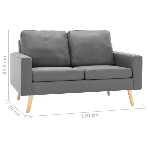 Sofas, Armchairs & Couches 2 Seater Sofa Light Grey Fabric