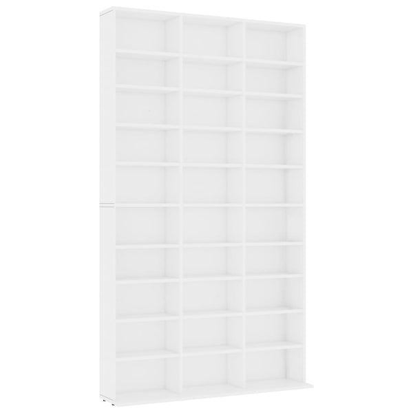 CD & Video Racks Cd Cabinet White 102X16x177.5 Cm Engineered Wood