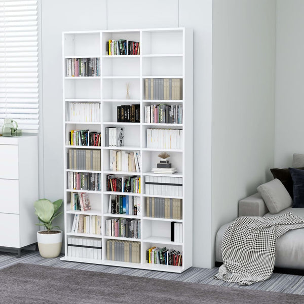 CD & Video Racks Cd Cabinet White 102X16x177.5 Cm Engineered Wood