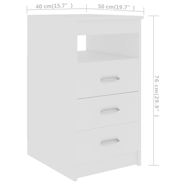 Cabinets & Cupboards Drawer Cabinet White 40X50x76 Cm Engineered Wood