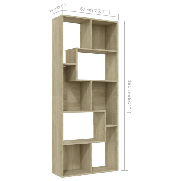 Cabinets & Cupboards Book Cabinet Sonoma Oak 67X24x161 Cm Engineered Wood