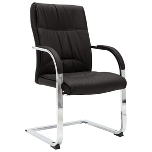 Chairs Cantilever Office Chair Black Faux Leather