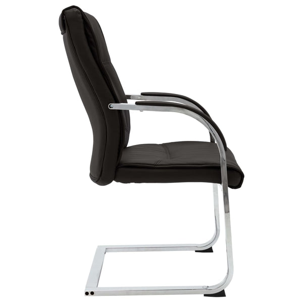 Chairs Cantilever Office Chair Black Faux Leather