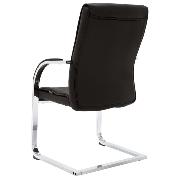 Chairs Cantilever Office Chair Black Faux Leather