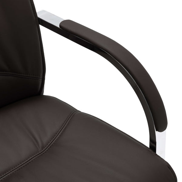 Chairs Cantilever Office Chair Black Faux Leather