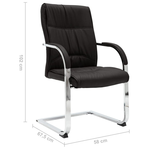 Chairs Cantilever Office Chair Black Faux Leather