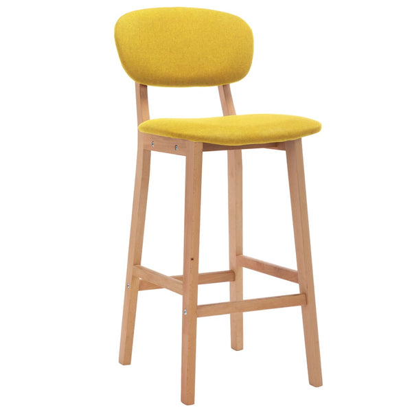 Benches Bar Stools Bar Stools 2 Pcs Mustard Yellow Fabric