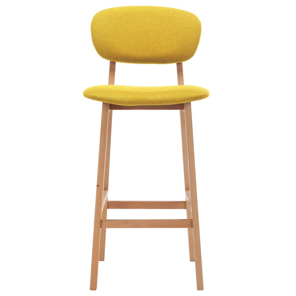 Benches Bar Stools Bar Stools 2 Pcs Mustard Yellow Fabric