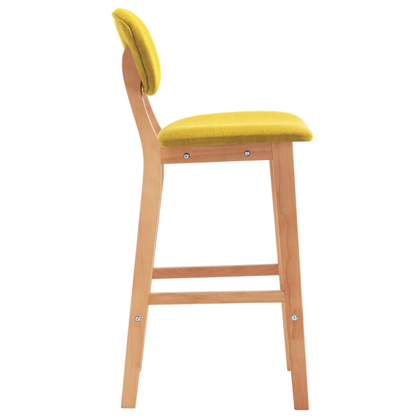 Benches Bar Stools Bar Stools 2 Pcs Mustard Yellow Fabric