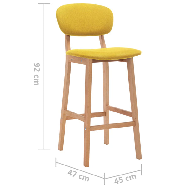 Benches Bar Stools Bar Stools 2 Pcs Mustard Yellow Fabric