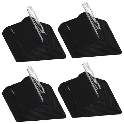 Clothes Hangers 100 Pcs Clothes Hanger Set Anti Slip Black Velvet